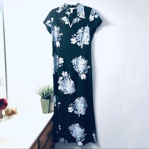 Vintage Rampage Navy Floral Mandarin Maxi Dress
